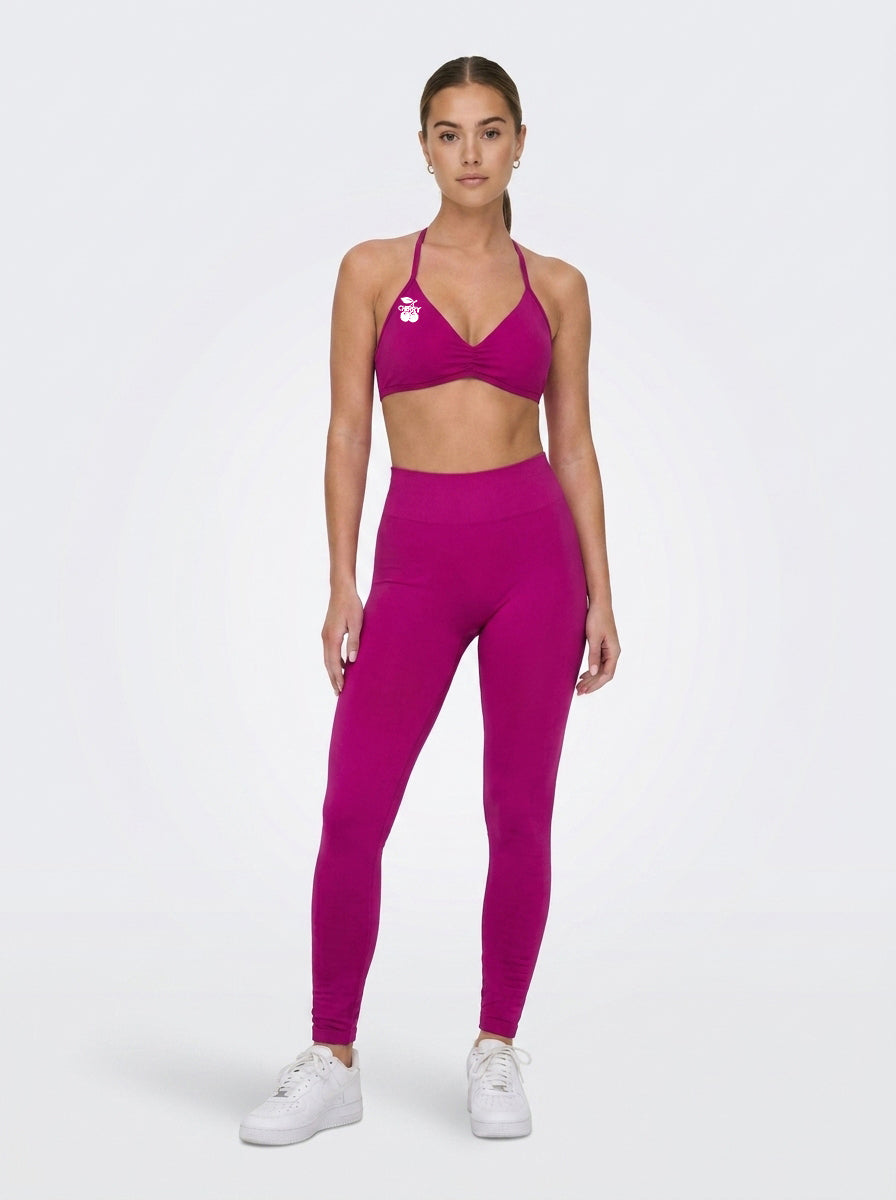 Cherry Sculpt Twist Front Sports Bra – Berry Pink