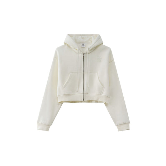 Heavy Cotton Zip Hoodie – Pearl White