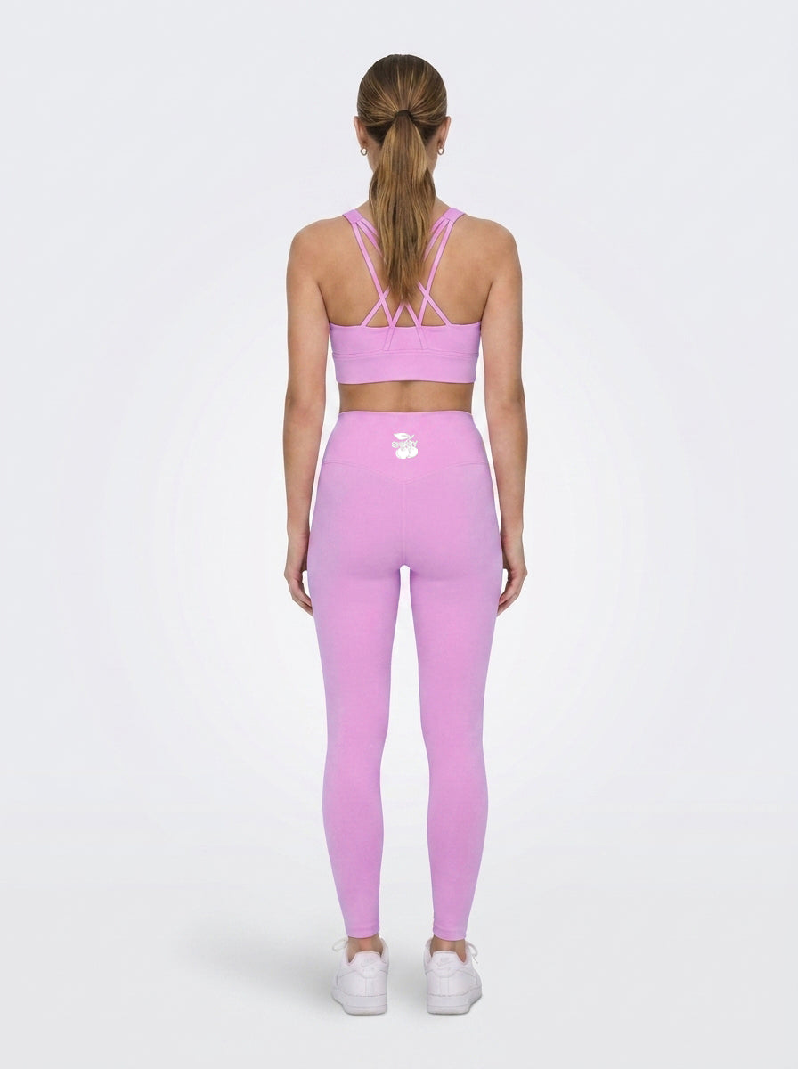Butter Soft Cross Back Sports Bra | Baby Pink