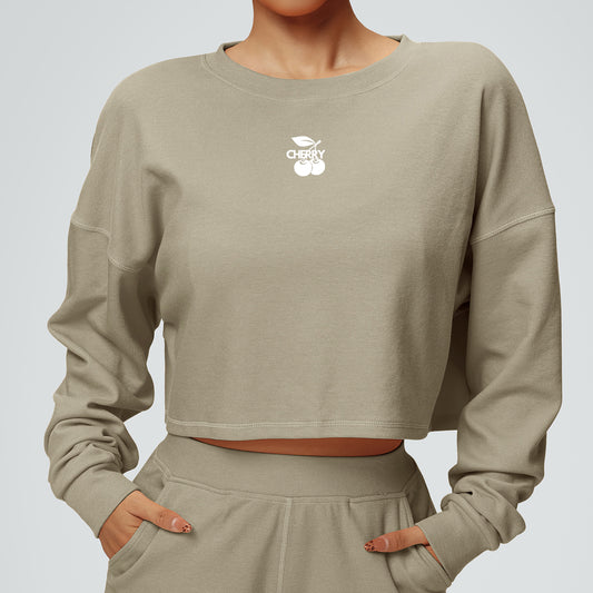 Beige Slit Back Top