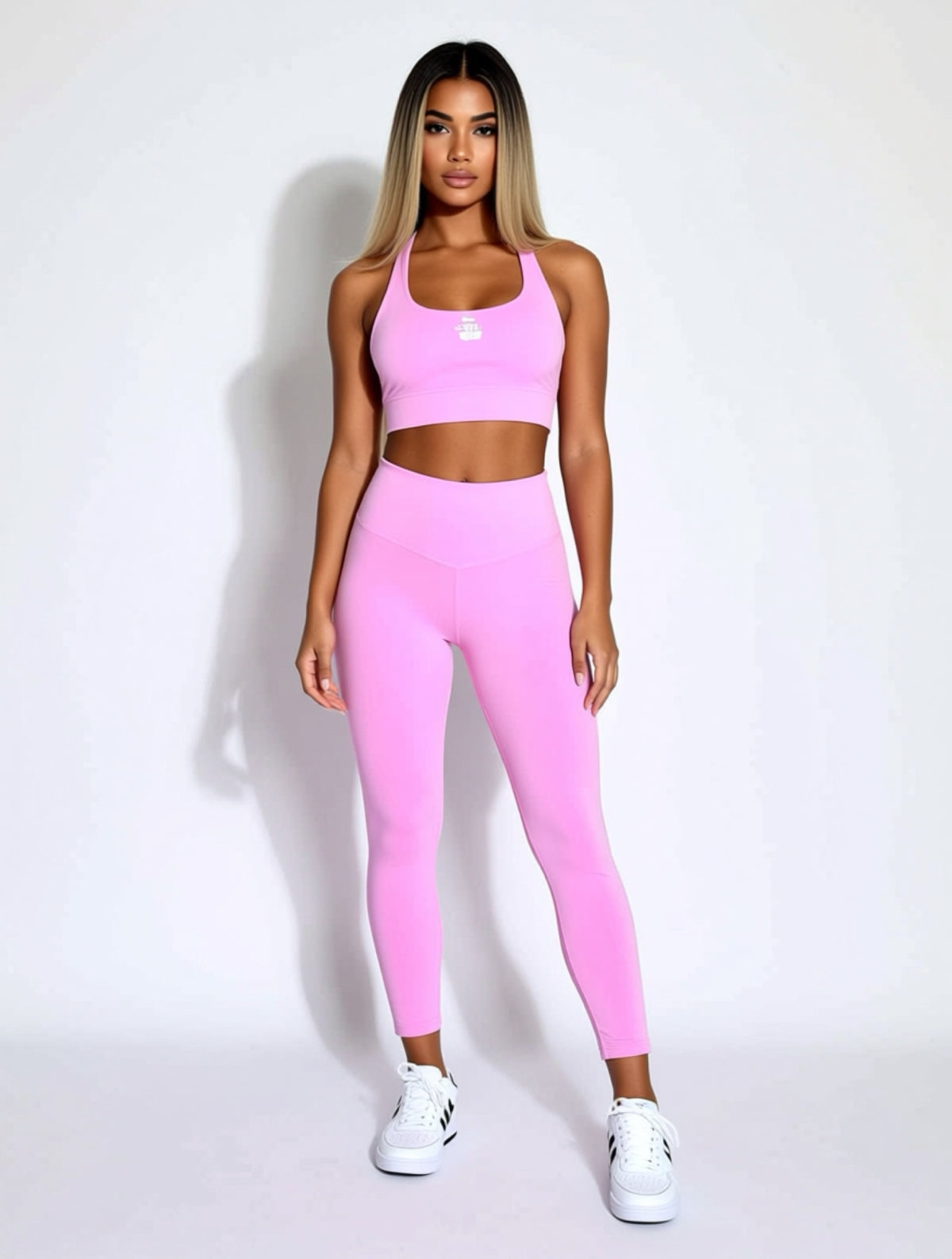 Butter Soft Cross Back Sports Bra | Baby Pink
