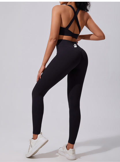 Black Cross Back Sports Bra