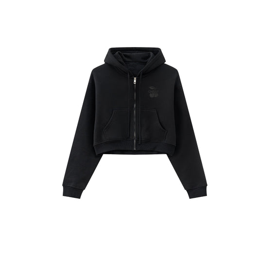 Heavy Cotton Zip Hoodie – Jet Black