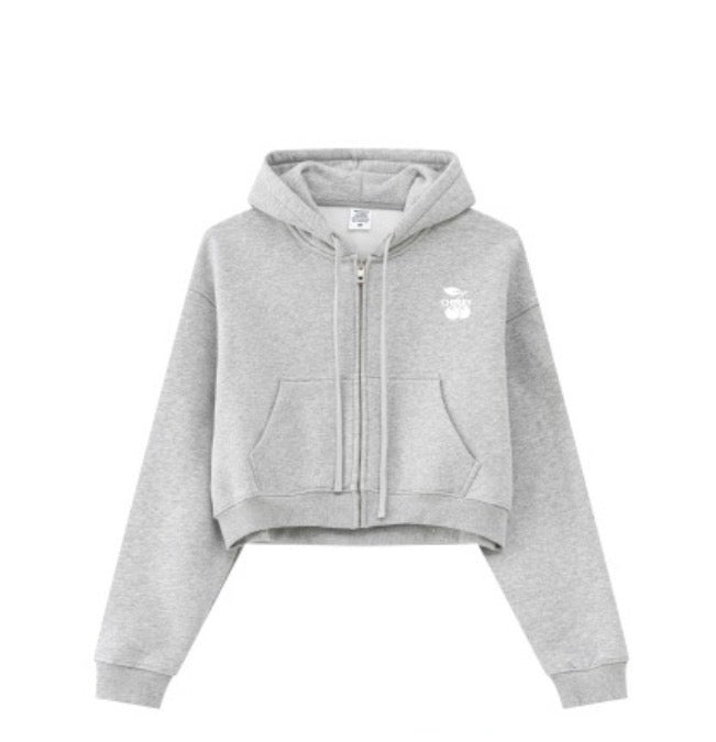 Heavy Cotton Zip Hoodie – Soft Grey