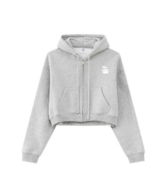 Heavy Cotton Zip Hoodie – Soft Grey