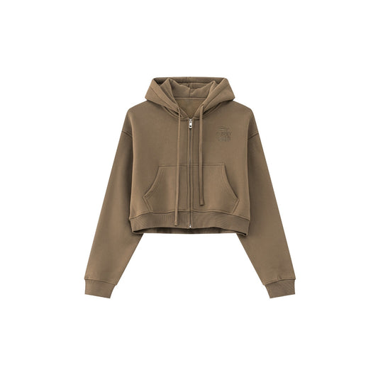 Heavy Cotton Zip Hoodie – Cocoa Brown