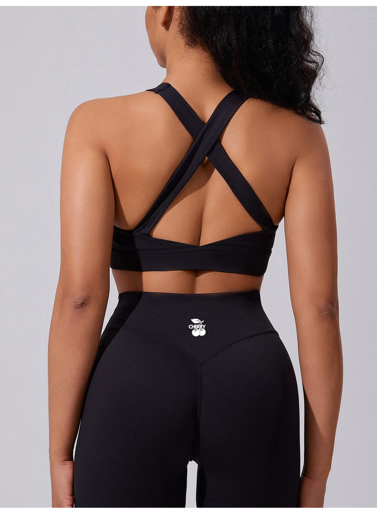 Black Cross Back Sports Bra
