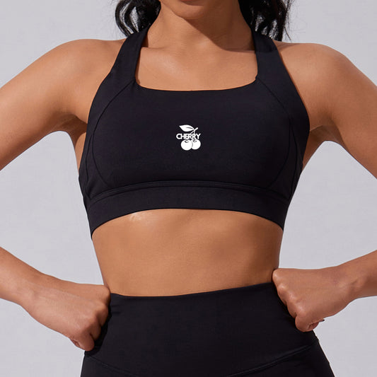 Black Cross Back Sports Bra