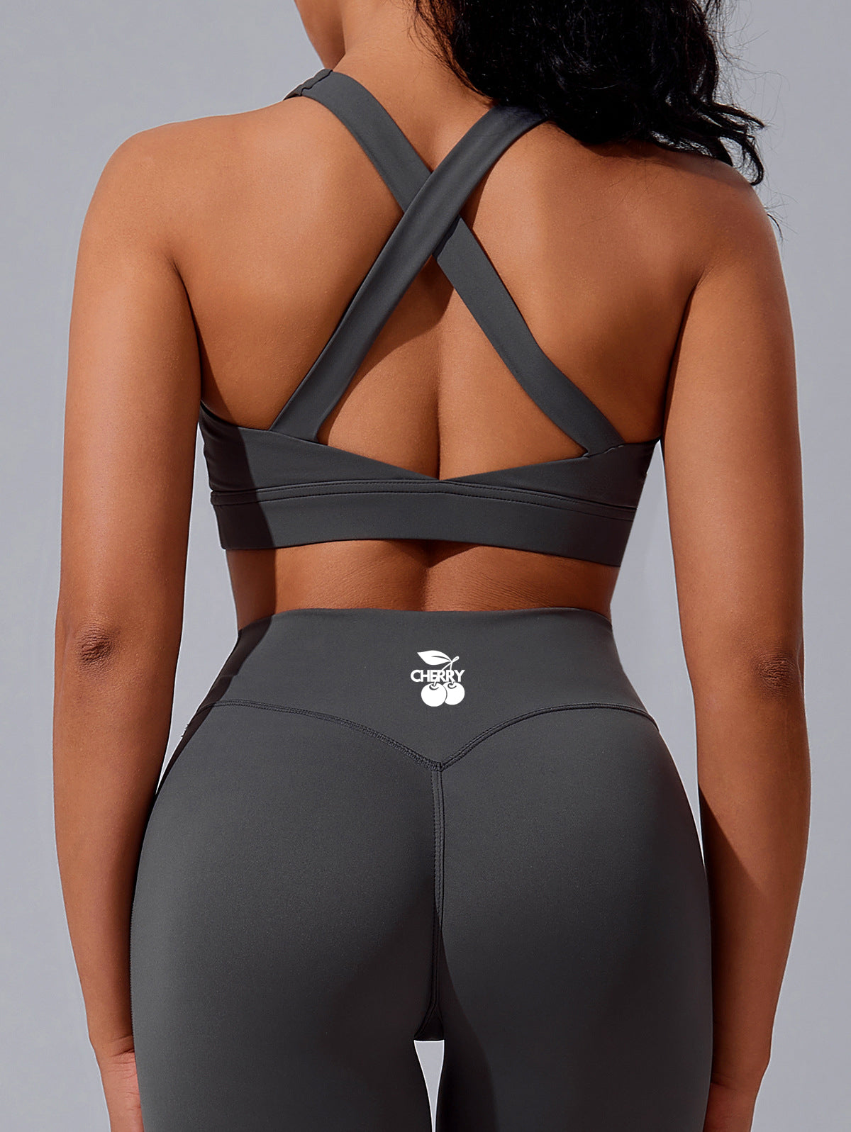 Grey Cross Back Sports Bra