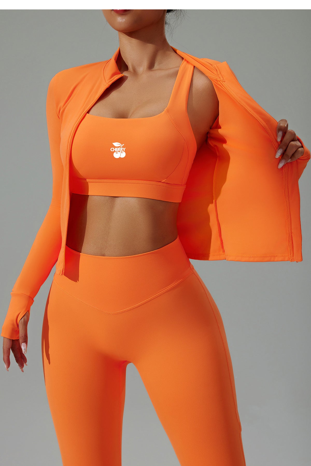 Orange Zip Up Jacket